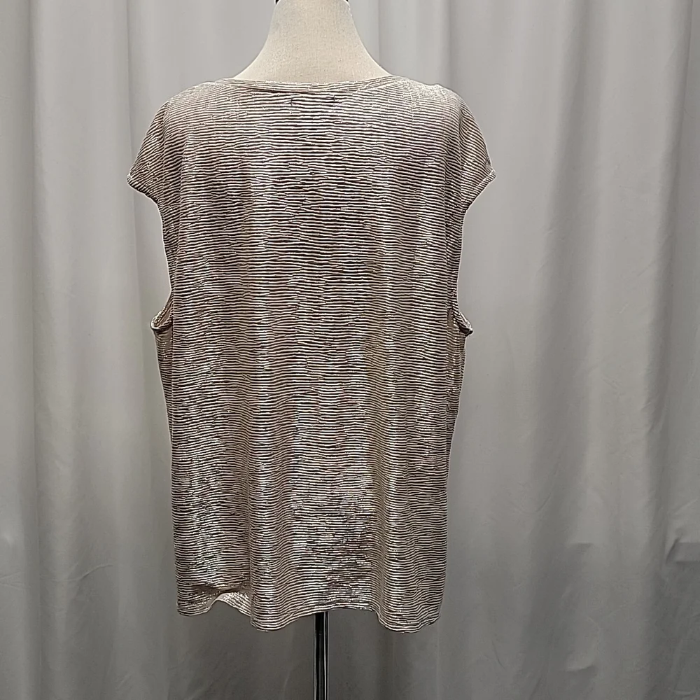 Liz Claiborne Career Shimmery Sleeveless Dressy Blouse Top 1X EUC Rom-com Core - Picture 4 of 9